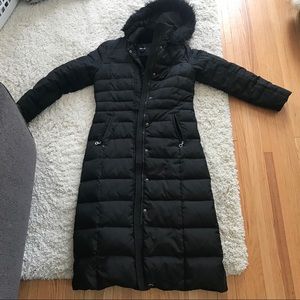 dkny long down coat